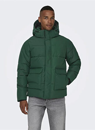 Only & Sons Yeşil Erkek Mont ONSCARL LIFE QUILTED JACKET NOOS OT