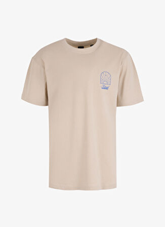 Only & Sons O Yaka Baskılı Açık Bej Erkek T-Shirt ONSKASON RLX PRINT SS TEE