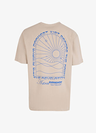 Only & Sons O Yaka Baskılı Açık Bej Erkek T-Shirt ONSKASON RLX PRINT SS TEE