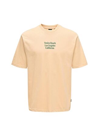 Only & Sons O Yaka Baskılı Pudra Erkek T-Shirt ONSKENNY RLX TEXT SS TEE