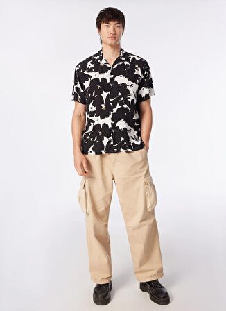 Jack & Jones Relaxed Siyah Erkek Gömlek JORLUKE ARUBA RESORT SHIRT SS