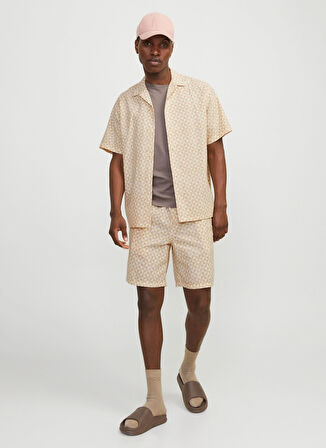 Jack & Jones Rahat Krem Erkek Gömlek JORLUKE SEERSUCKER RESORT SHIRT SS