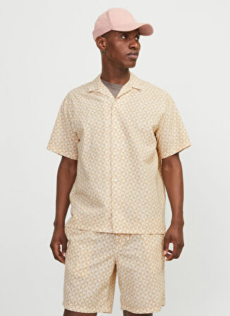 Jack & Jones Rahat Krem Erkek Gömlek JORLUKE SEERSUCKER RESORT SHIRT SS