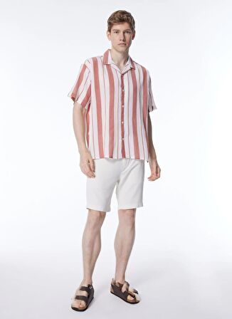 Jack & Jones Relaxed Mercan Erkek Gömlek JORLUKE CREPE RESORT STRIPE SHIRT S