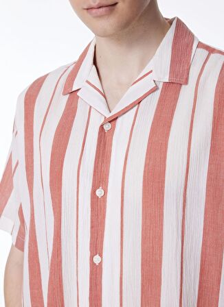 Jack & Jones Relaxed Mercan Erkek Gömlek JORLUKE CREPE RESORT STRIPE SHIRT S