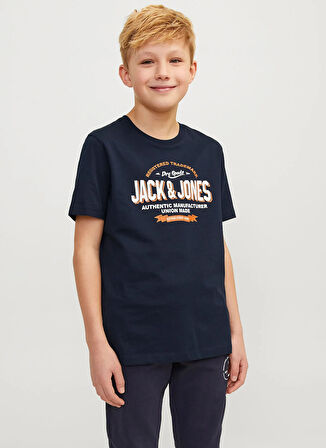 Jack & Jones Baskılı Lacivert Erkek Çocuk T-Shirt 12258876