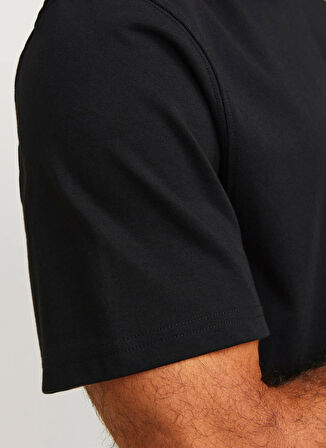 Jack & Jones Düz Yaka Siyah Erkek T-Shirt 12254551_RDDROAD CREW NECK TEE S/S