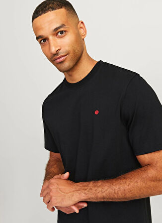 Jack & Jones Düz Yaka Siyah Erkek T-Shirt 12254551_RDDROAD CREW NECK TEE S/S
