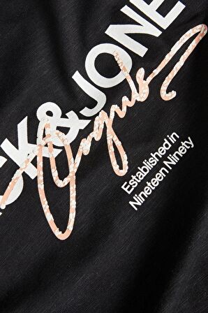 JACK&JONES JORARUBA BRANDING TEE SS CREW NECK 12255452 SİYAH