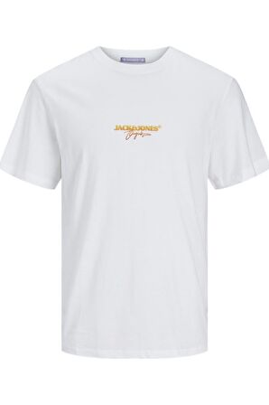 JACK&JONES JORARUBA PUFF BRANDING TEE SS CREW NECK 12255557 BEYAZ