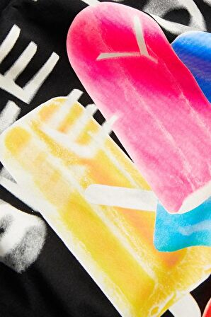 JACK&JONES JORFRUTTI TEE SS CREW NECK TG 12256926 SİYAH