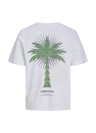 Jack & Jones Bisiklet Yaka Beyaz Erkek T-Shirt JORMARBELLA BACK TEE SS CREW NECK