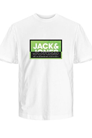 JACK&JONES JCOLOGAN SUMMER PRINT TEE CREW NECK FST 12259908 BEYAZ