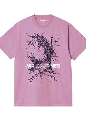 JACK&JONES JCOSPLASH   TEE SS CREW NECK FST 12259914 PEMBE