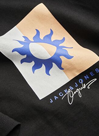 Jack & Jones Bisiklet Yaka Siyah Erkek T-Shirt JORMARBELLA BRANDING TEE SS CREW NE