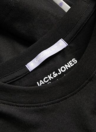 Jack & Jones Bisiklet Yaka Siyah Erkek T-Shirt JORMARBELLA BRANDING TEE SS CREW NE