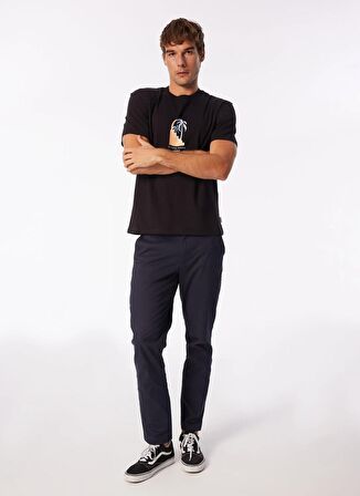 Jack & Jones Bisiklet Yaka Siyah Erkek T-Shirt JORMARBELLA FRONT TEE SS CREW NECK