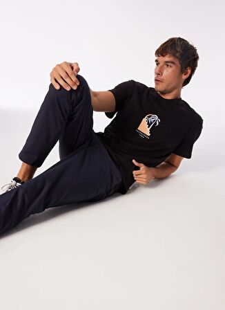 Jack & Jones Bisiklet Yaka Siyah Erkek T-Shirt JORMARBELLA FRONT TEE SS CREW NECK