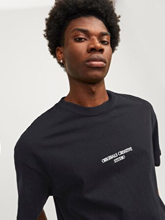 Jack & Jones Erkek Sırt Baskılı Oversize T-shirt - 12256289