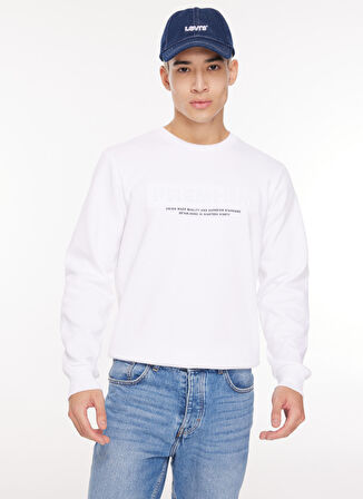 Jack & Jones Bisiklet Yaka Beyaz Erkek Sweatshırt 12261175_JPRBLULOGO SWEAT CREW EXC