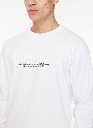 Jack & Jones Bisiklet Yaka Beyaz Erkek Sweatshırt 12261175_JPRBLULOGO SWEAT CREW EXC