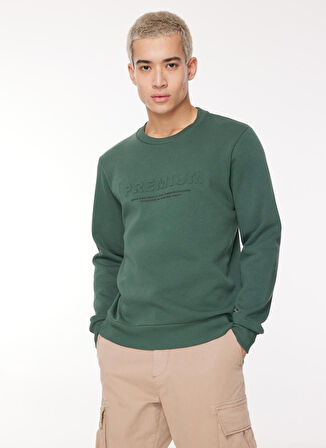 Jack & Jones Bisiklet Yaka Yeşil Erkek Sweatshırt 12261175_JPRBLULOGO SWEAT CREW EXC