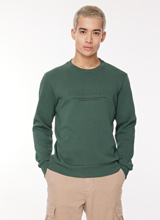 Jack & Jones Bisiklet Yaka Yeşil Erkek Sweatshırt 12261175_JPRBLULOGO SWEAT CREW EXC