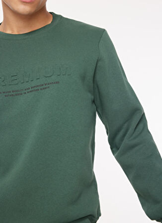 Jack & Jones Bisiklet Yaka Yeşil Erkek Sweatshırt 12261175_JPRBLULOGO SWEAT CREW EXC