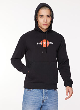 Jack & Jones Kapüşon Yaka Siyah Erkek Sweatshırt 12261176_JORBEHIND SWEAT HOOD EXC