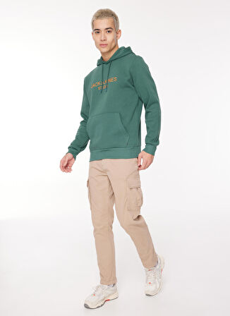 Jack & Jones Kapüşon Yaka Yeşil Erkek Sweatshırt 12261177_JORLOUI SWEAT HOOD EXC