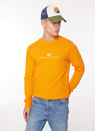 Jack & Jones Bisiklet Yaka Turuncu Erkek Sweatshırt 12261180_JORSILVERLAKE SWEAT CREW