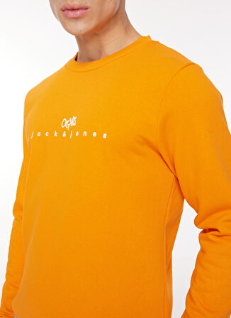 Jack & Jones Bisiklet Yaka Turuncu Erkek Sweatshırt 12261180_JORSILVERLAKE SWEAT CREW