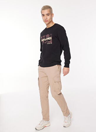Jack & Jones Bisiklet Yaka Siyah Erkek Sweatshırt 12261183_JCOAREA SWEAT CREW EXC