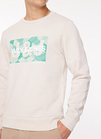 Jack & Jones Bisiklet Yaka Krem Erkek Sweatshırt 12261183_JCOAREA SWEAT CREW EXC