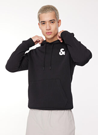 Jack & Jones Kapüşon Yaka Siyah Erkek Sweatshırt 12261184_JCOAND SWEAT HOOD EXC
