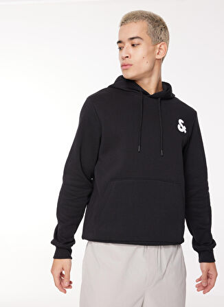 Jack & Jones Kapüşon Yaka Siyah Erkek Sweatshırt 12261184_JCOAND SWEAT HOOD EXC