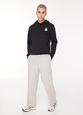 Jack & Jones Kapüşon Yaka Siyah Erkek Sweatshırt 12261184_JCOAND SWEAT HOOD EXC