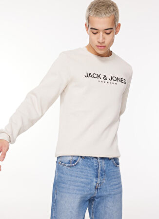 Jack & Jones Bisiklet Yaka Gri Erkek Sweatshırt 12261174_JPRBLAJACOB SWEAT CREW EXC