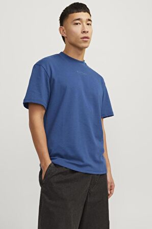 JACK&JONES JCOALTITUDE TEE SS CREW NECK SS24 LN 12254988 MAVİ