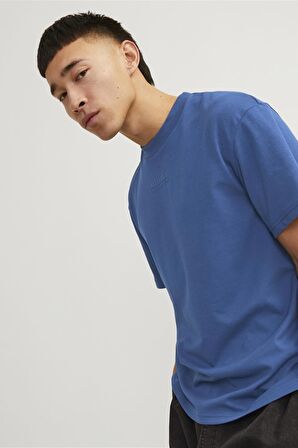 JACK&JONES JCOALTITUDE TEE SS CREW NECK SS24 LN 12254988 MAVİ