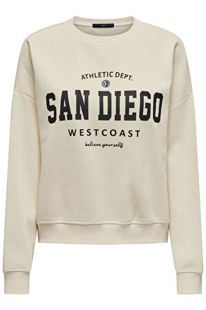 ONLSWEAT LIFE L/S CREW O.SIZE STATE NOOS KREM