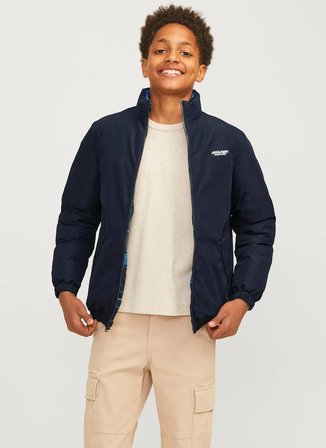 Jack & Jones Koyu Lacivert Erkek Çocuk Fermuarlı Puffer Mont 12259878