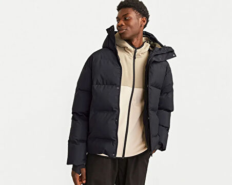 Jack Jones Jcolpha Puffer Sn Erkek Günlük Mont 12261971-BLACK Siyah