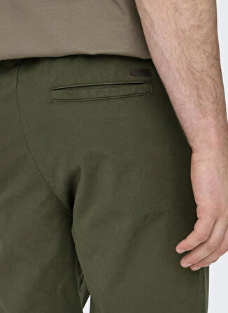 Only & Sons Yüksek Bel Normal Haki Erkek Chino Pantolon ONSLINUS TAPER 0183 PANT NOOS