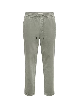 Only & Sons Yeşil Erkek Tapered Fit Yumuşak Dokulu Chino Pantolon 22029790 ONSLINUS CORDUROY 0185 PNT