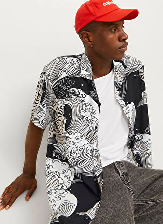 Jack & Jones Rahat Beyaz Erkek Gömlek JORLUKE JAPANESE RESORT SHIRT SS SM