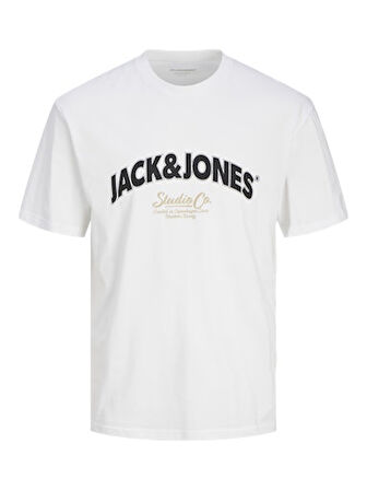 Jack Jones Erkek Pamuklu Siyah Bisiklet Yaka  Tişört 12262348