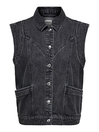 Only Onlkennedy Sl Waistcoat Kadın Denim Yelek 15278041