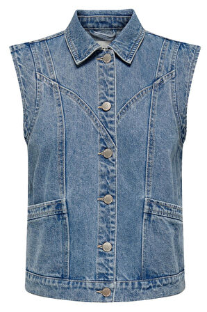 Only Onlkennedy Sl Waistcoat Kadın Denim Yelek 15278041