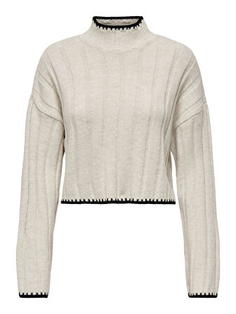 ONLCHICK STITCH LS HIGHNECK KNT NOOS Kadın Bej Kazak - 15329963